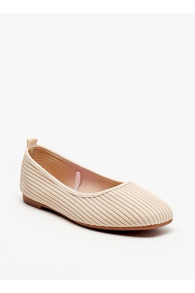 Celeste Women's Textured Square Toe Ballerina Shoes