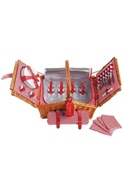 Picnicco 4 Kişilik Pötikare Desenli Piknik Sepeti (nz-30)