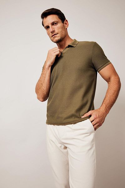 DEFACTO FİT Μπλουζάκι Polo Neck Regular Fit με κοντό μανίκι