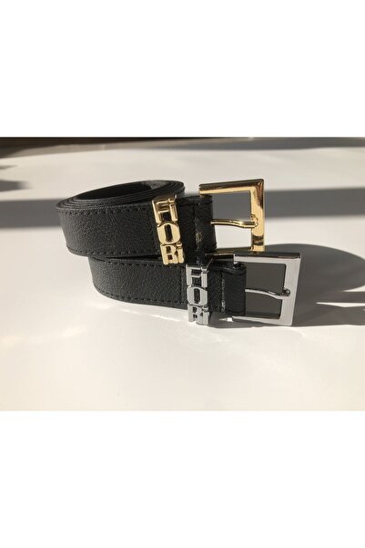 Fiori 2dílný dámský pásek Written Bridge Gold Buckle, pásek na kalhoty, pásek na kabát, pásek na šaty, pásek na košili