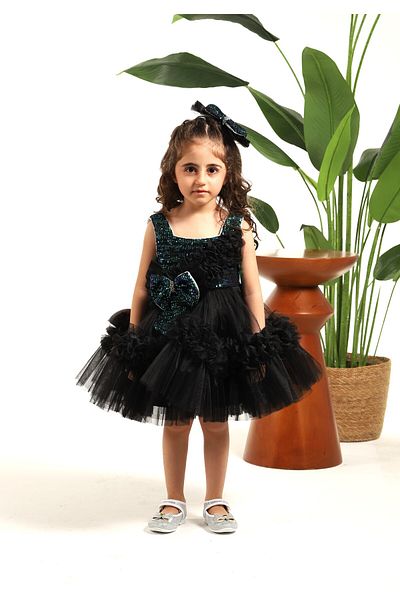 MİSS RAİN Sequin Tulle SKirt and Bow Detailed Evening Dress for Girl - Accessory