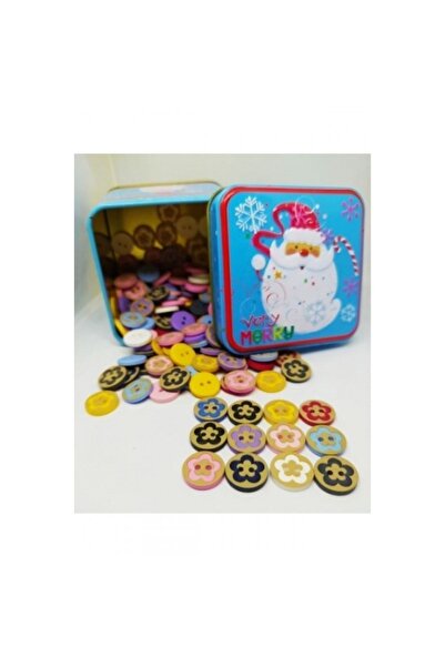 Zedhobi 24 Adet 15 Mm Renkli Çift Delikli Çiçek Desen Yuvarlak Düğme