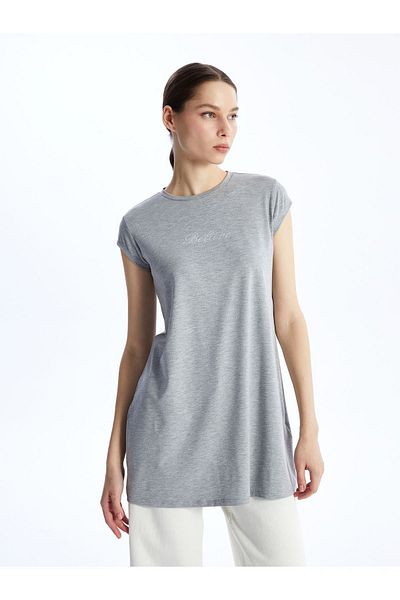 LC Waikiki Crew Neck Printed Short Sleeve Women's Tunic
