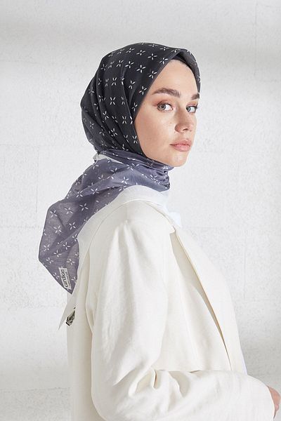 Cardion Eșarfă din mătase din bumbac cu model de stele