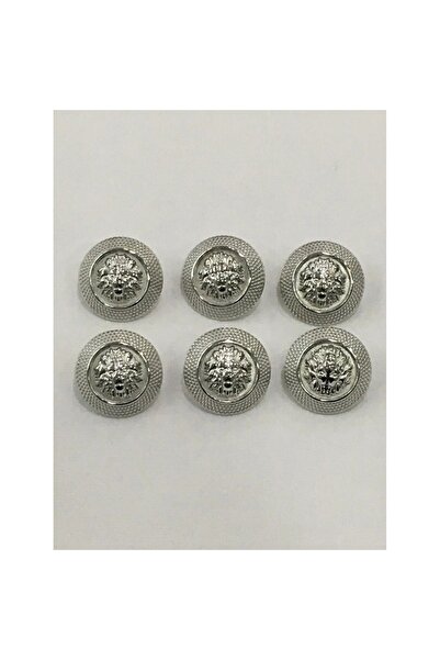 Zedhobi 6 Adet 22 Mm (2.2 Cm) Aslan Desenli Gümüş Renk Trençkot Ve Blazer Cek...