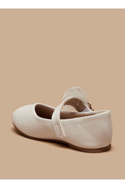 Flora Bella by Shoexpress Flora Bella Bow Accented Round Toe Ballerina Shoes with Hook and Loop Closure
