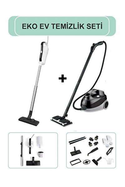 PiranTech Ek012 Torbasız Dikey Elektrikli Süpürge / Cb-107c Buharlı Temizlik Makinası (EKO TEMİZLİK SETİ)