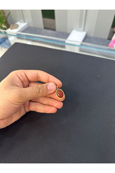 ahes kuyumculuk 14 Ayar Altın Akik Taşlı El İşi Kolye Ucu