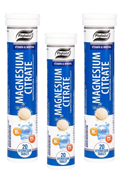 Phytodef Magnesium Citrate Effervescent Tablet - 20 Pieces X 3 Pieces (Magnesium Citrate)