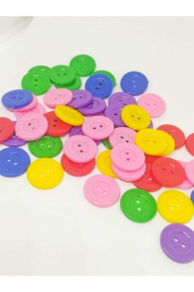 Zedhobi 100 Adet 18 Mm Renkli Yuvarlak Düğme Amigurumi Düğmesi