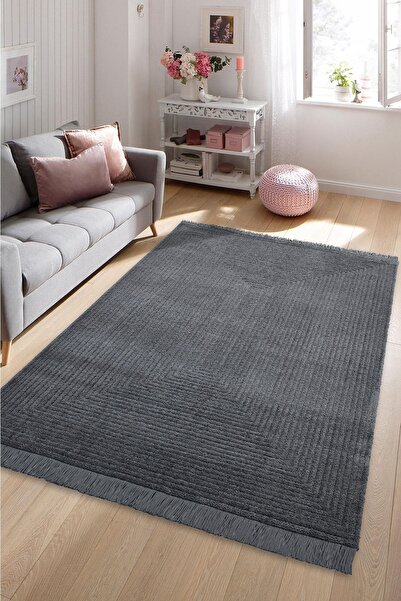 Giza Home Pandora Yumuşak Peluş Shaggy Gri Çocuk Odası Oturma Odası Salon Mutfak Halısı 1104A_RB11