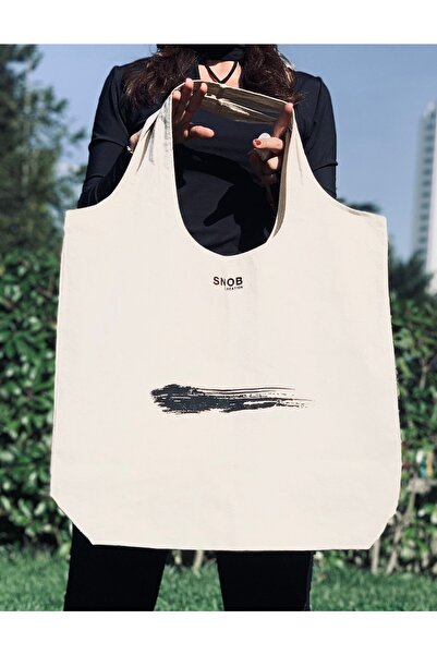 Snob Creation Büyük Boy Kanvas- Ham Bez Yoga Alışveriş Plaj Çantası - Doğal, ...