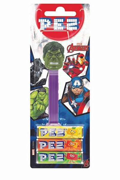 Pez Unibon 3 Yedek Şekerli Avengers Hulk Lisanslı Makina