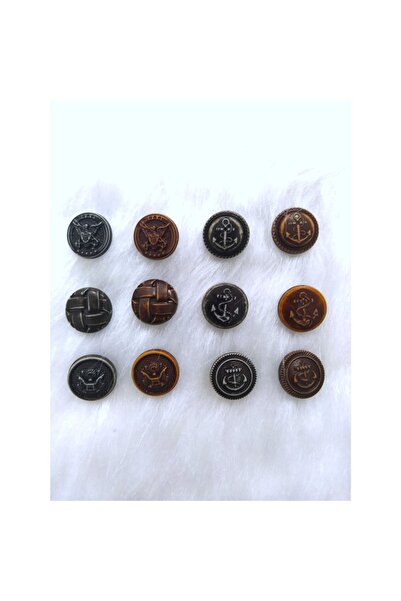 Zedhobi 60 Adet 15 Mm Karışık Çapa Arma Desenli Yuvarlak Tek Delikli Düğme Hı...