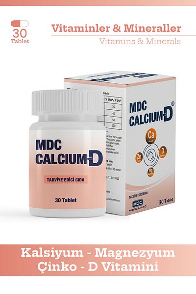 MDC أقراص كالسيوم د 30 - فيتامين د للمغنيسيوم والزنك