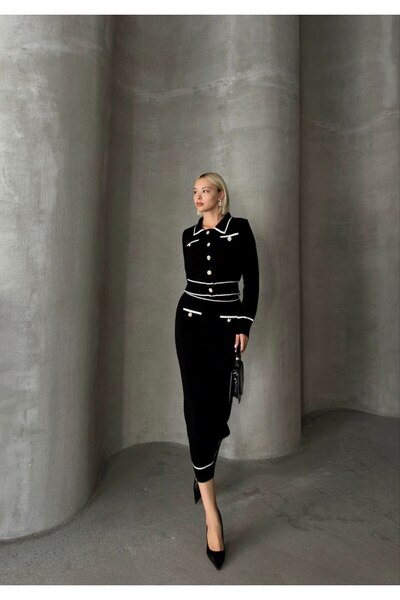 ZF BUTİK Σετ πλεκτών - Σακάκι με κουμπιά με λεπτομέρειες