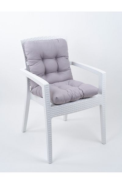 ALTINPAMUK Neva Pofidik Gray Chair - Special Stitched, Backrest, Lace Up, 44x88 Cm