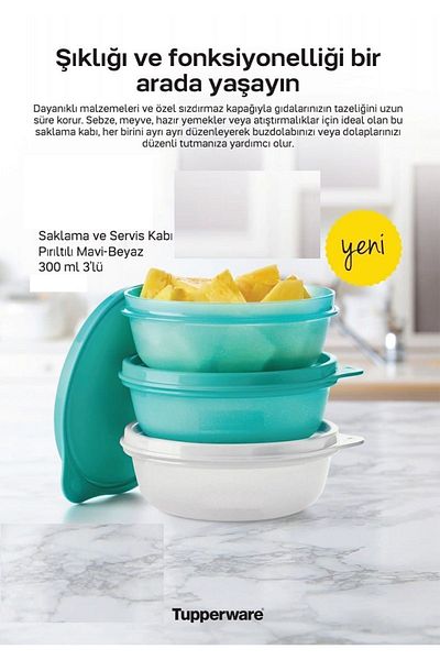 Tupperware Storage and Service Container Set of 3 300 ml