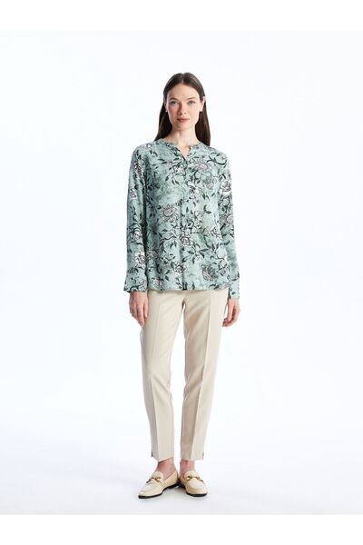 LC Waikiki Μακρυμάνικη μπλούζα με στάμπα - Γυναικεία μπλούζα με λαιμόκοψη