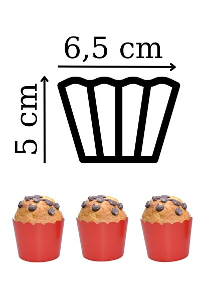 Larenya Cupcake Kalıbı & Kek Kapsülü & Muffin Kek Kalıbı & 25'li  Kırmızı Kek Kalıbı
