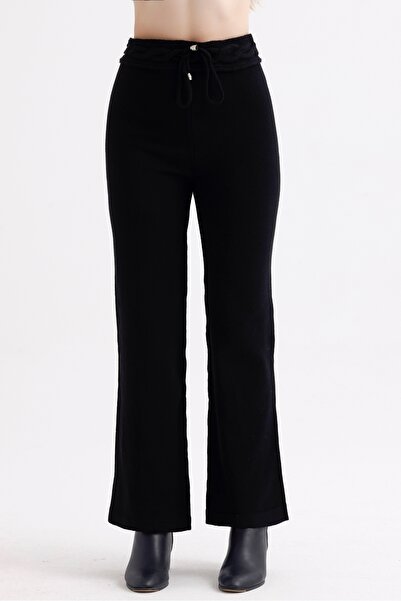MD trend High Waist Lace-Up Women's Knitwear Trousers
