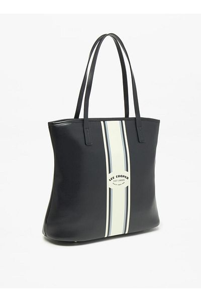 Lee Cooper Printed Tote Bag with Zip Closure and Double Handles