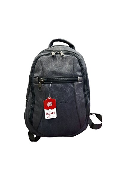 ESCAPE 307 Uni Sırt Çantası Kanvas Kumaş Laptop Bölmeli Outdoor (KOYU ANTRASİT)