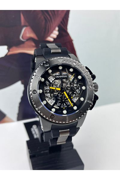Quantum Men's Sports Wristwatch - Giant Case, 50mm, 100m Waterproof, 2 Years Warranty
