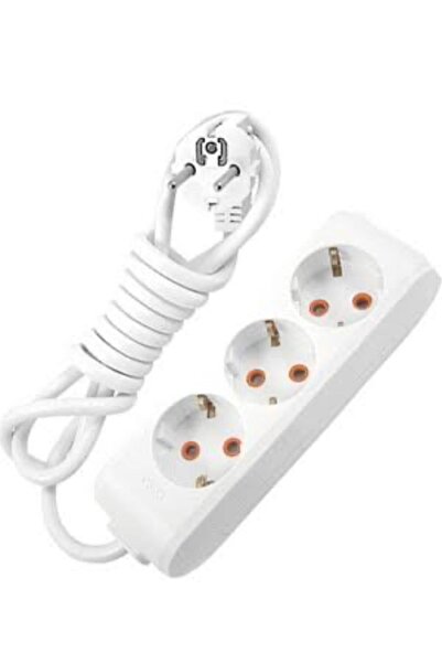 ELBİ 3'lü 3 m Ara Kablosu Grup Priz Uzatma Üç Yol Topraklı