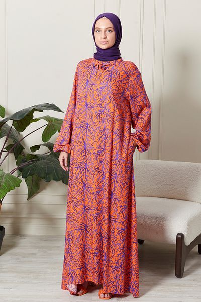 fistan Mother's Hijab Dress - Mevlane Bell, Cotton Viscose, Large Size Range, Prayer Dress