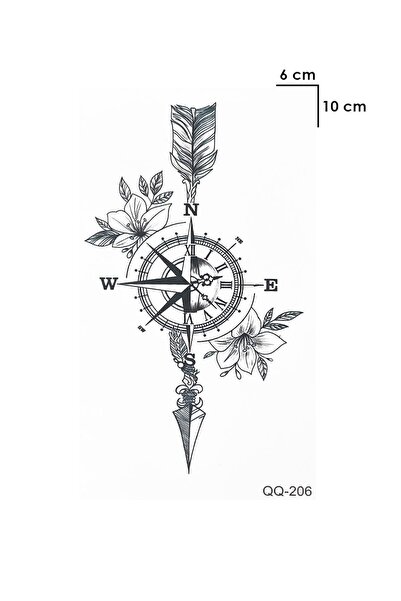 Hilvera Pusula Bilek Geçici Dövme Tattoo