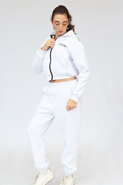 Vatkalimon Λευκό oversize φούτερ με τσέπες