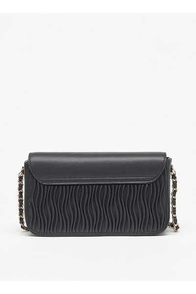 Celeste Pleated Crossbody Bag with Chain Strap and Button Closure