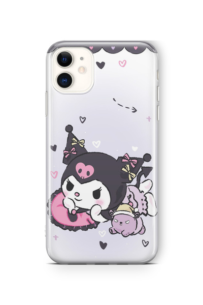 Space Star iPhone 11 Uyumlu Kuromi Tasarım Baskılı Şeffaf Kılıf