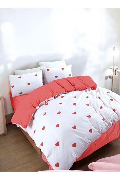 CASPARA Set cuvertură de pilota Amour Double Heart - Ușor de călcat I Set cuvertură de pilota