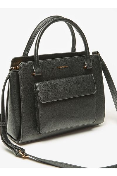 Flora Bella by Shoexpress Flora Bella Solid Tote Bag with Handles and Detachable Strap
