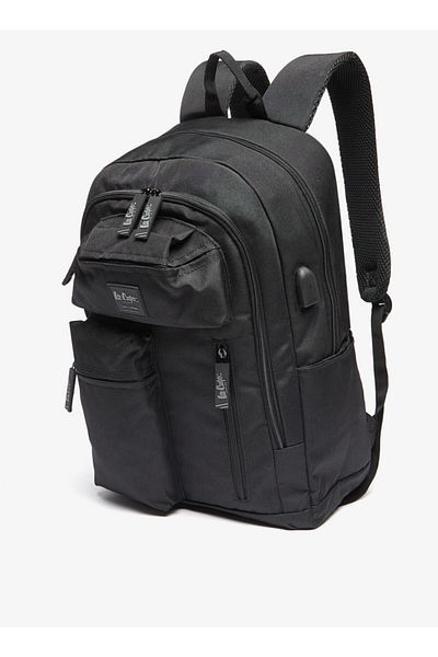 Lee Cooper Solid Backpack with Adjustable Straps and Zip Closure - 32x15x47 cm