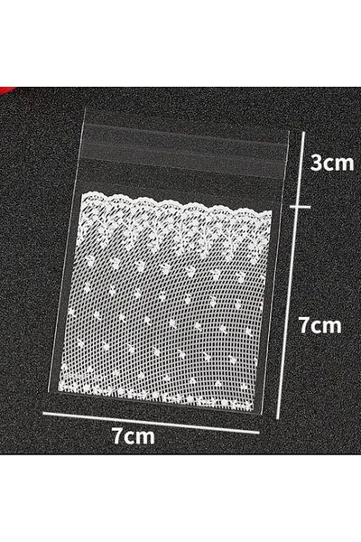 OzanTuhafiye Banded Transparent Patterned Bag Opp 7x7 Cm 95 Pieces