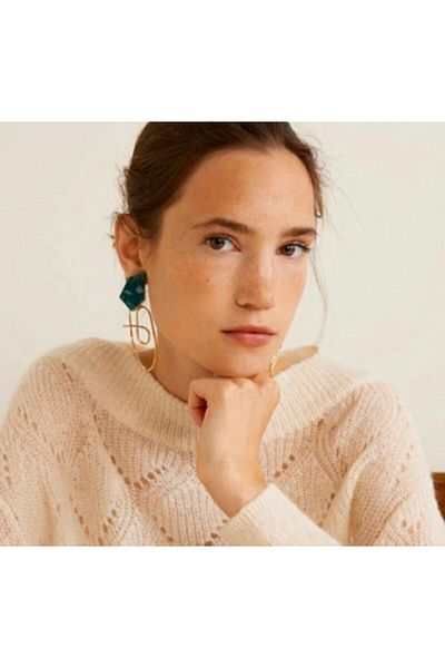 monalisatoka Green White Gold Design Women's Earrings