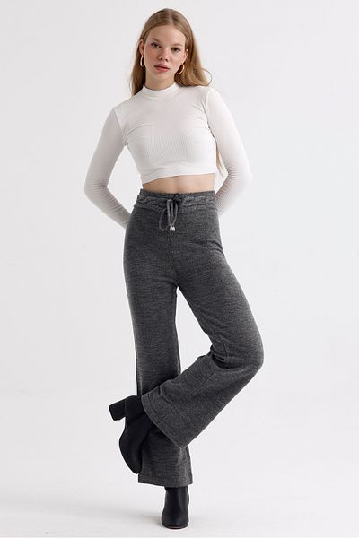 MD trend High Waist Lace-Up Women's Knitwear Trousers