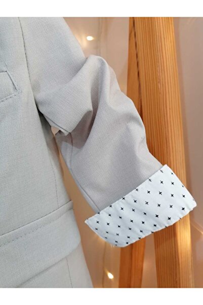 bebeksen Gray 4-Piece Set for Baby Boy - with Bow Tie Jacket, Mevlüt Special Day Outfit and Wedding Gift