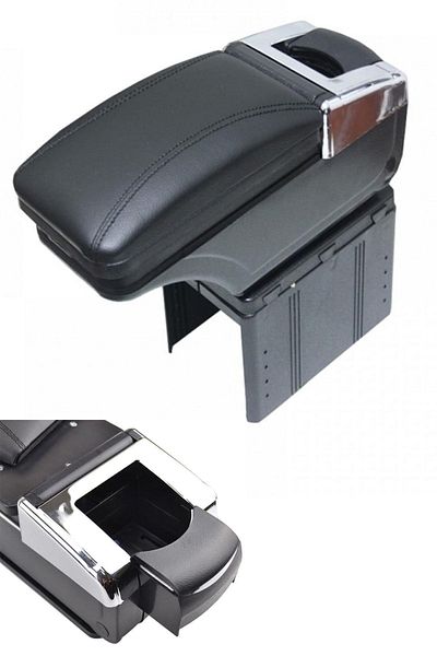Carlifestyle Universal Sliding Black Armrest - Suitable for All Vehicles