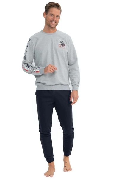 U.S. Polo Assn. Ανδρικά γκρι ρούχα για το σπίτι με άδεια USPA - 2024-2025 Νέα συλλογή