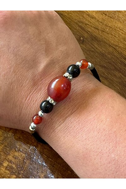 Gönülden Tasarım Unisex Leather Strap Bracelet - Natural Stone