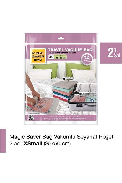 Magic Saver Bag 2-pack Xsmall Vacuum Travel Bag