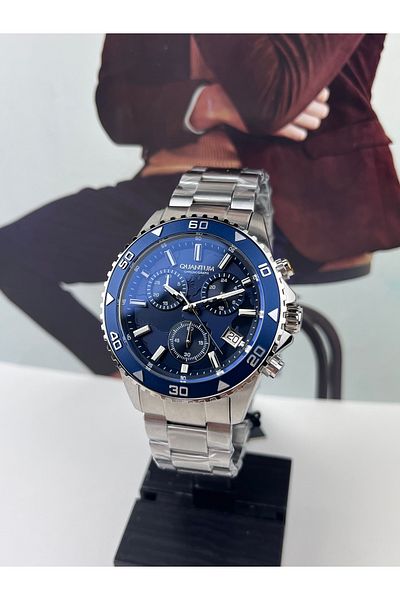 Quantum 10 Atm Waterproof Steel Sports Wristwatch - Dial Detail, 2 Years Warranty