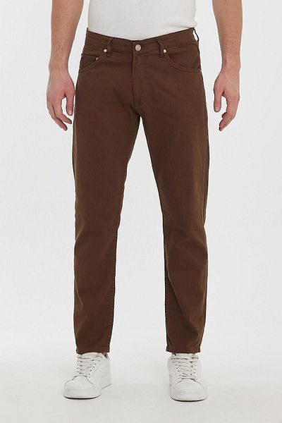 DAMGA JEANS Ανδρικά - Σχολική & Καθημερινή Χρήση Ελαστικό Καφέ Καμβά Κλασικό Παντελόνι
