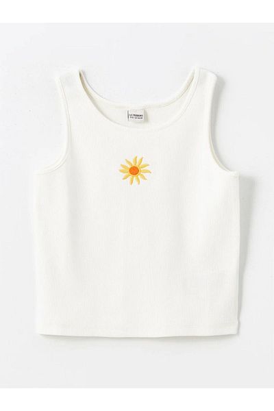 LC Waikiki LCW Kids Girl's Crew Neck Printed Tank Top and Skirt