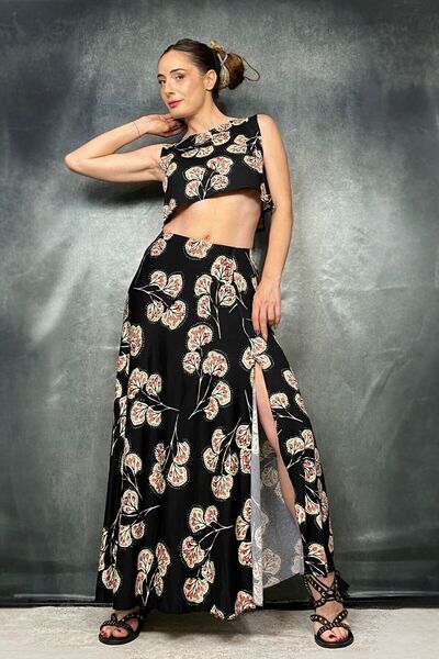 Quincey Fusta cu fantă cu model etnică nr. 36