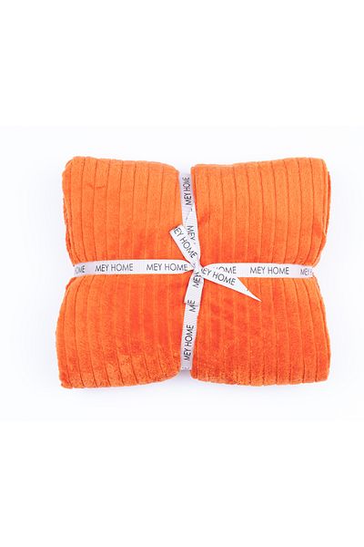 MEYHOME Wellsoft 150X200 Orange Corded Tv Blanket - Sofa Shawl